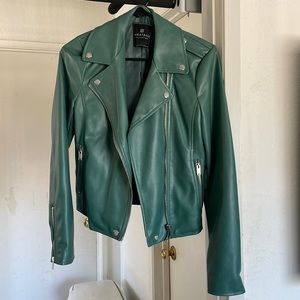 green bagatelle faux leather jacket